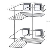Suporte Porta Shampoo Sabonete Duplo Fixação Com Ventosa